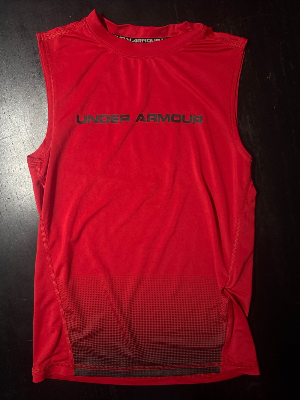Under Armour Red Sleeveless Training Tank with Black Logo